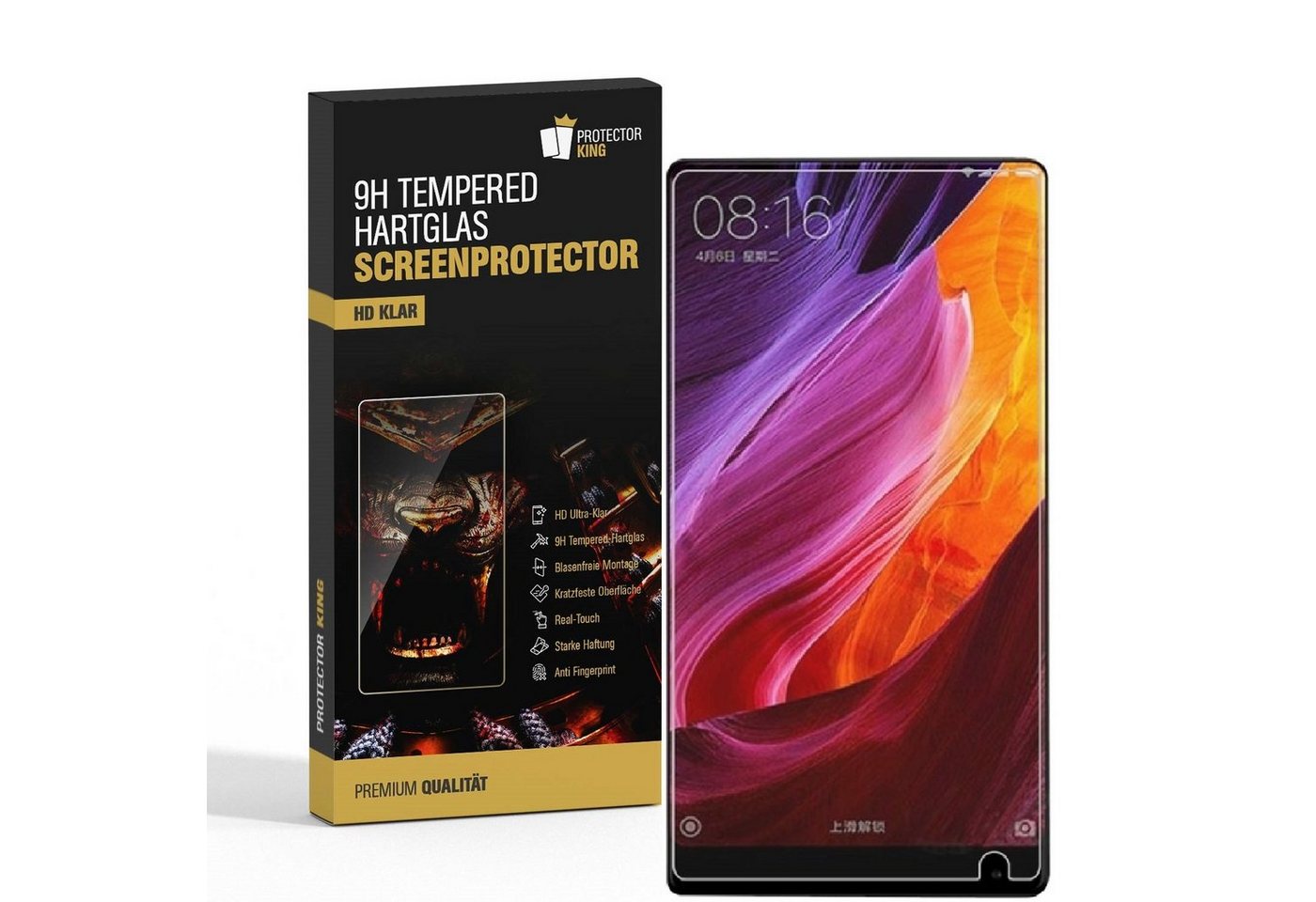 Protectorking Schutzfolie 2x 9H Hartglas für Xiaomi Mi Mix Panzerfolie Displayschutz Schutzfolie, (2-Stück), Displayschutzglas, Schutzglas Echtglas Tempered 9H Härte HD-KLAR von Protectorking