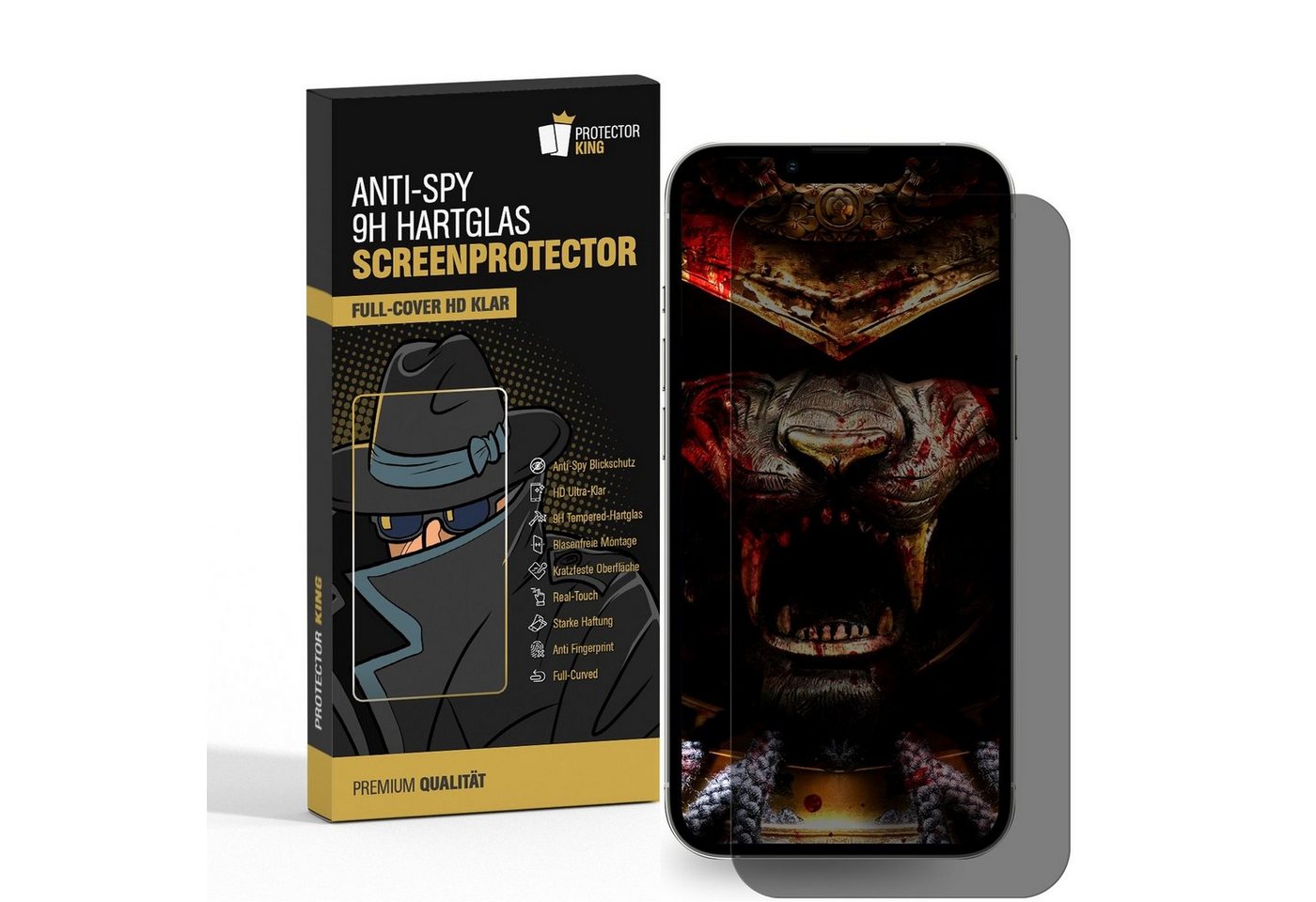 Protectorking Schutzfolie 2x 9H Panzerglas für iPhone 14 FULL COVER ANTI-SPY Privacy Displayschu, (2-Stück), Displayschutz, Schutzglas ANTI-SPY PRIVACY BLICKSCHUTZ 9H Härte von Protectorking