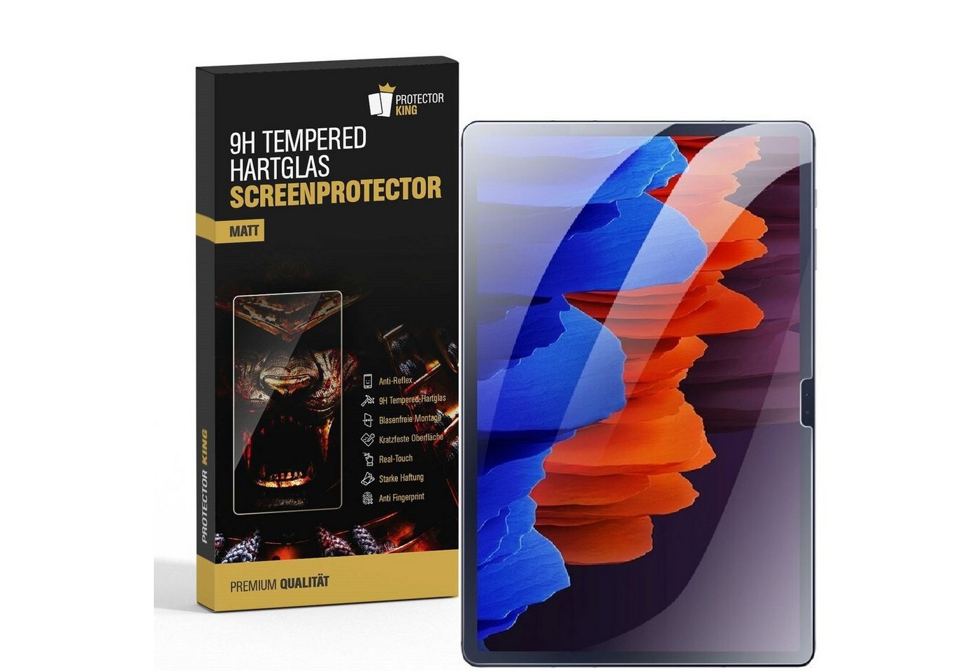 Protectorking Schutzfolie 3x 9H Panzerhartglas für Samsung Galaxy Tab S9 FE Matt entspiegelt, (3-Stück), Echtes Tempered 9H Panzerhartglas, Schutzglas MATT ENTSPIEGELT von Protectorking