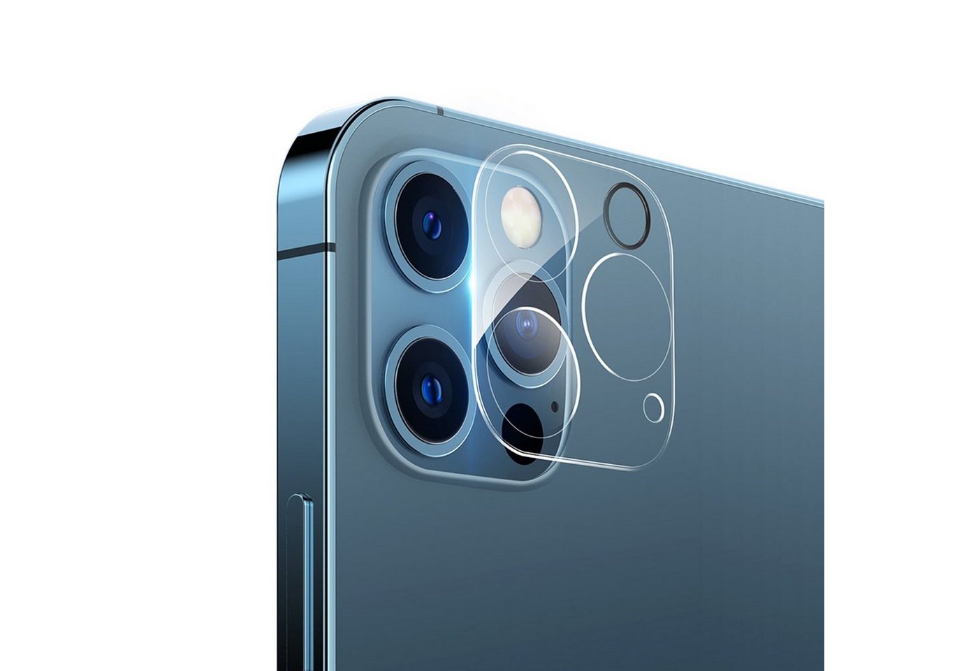 Protectorking Schutzfolie 3x Kamera 9H Panzerhartglas für iPhone 12 Pro Max 3D KLAR ECHTES TEMPE, (3-Stück), Kameraschutzglas, Schutzglas Echtglas Tempered 9H Panzerglas 3D-KLAR von Protectorking