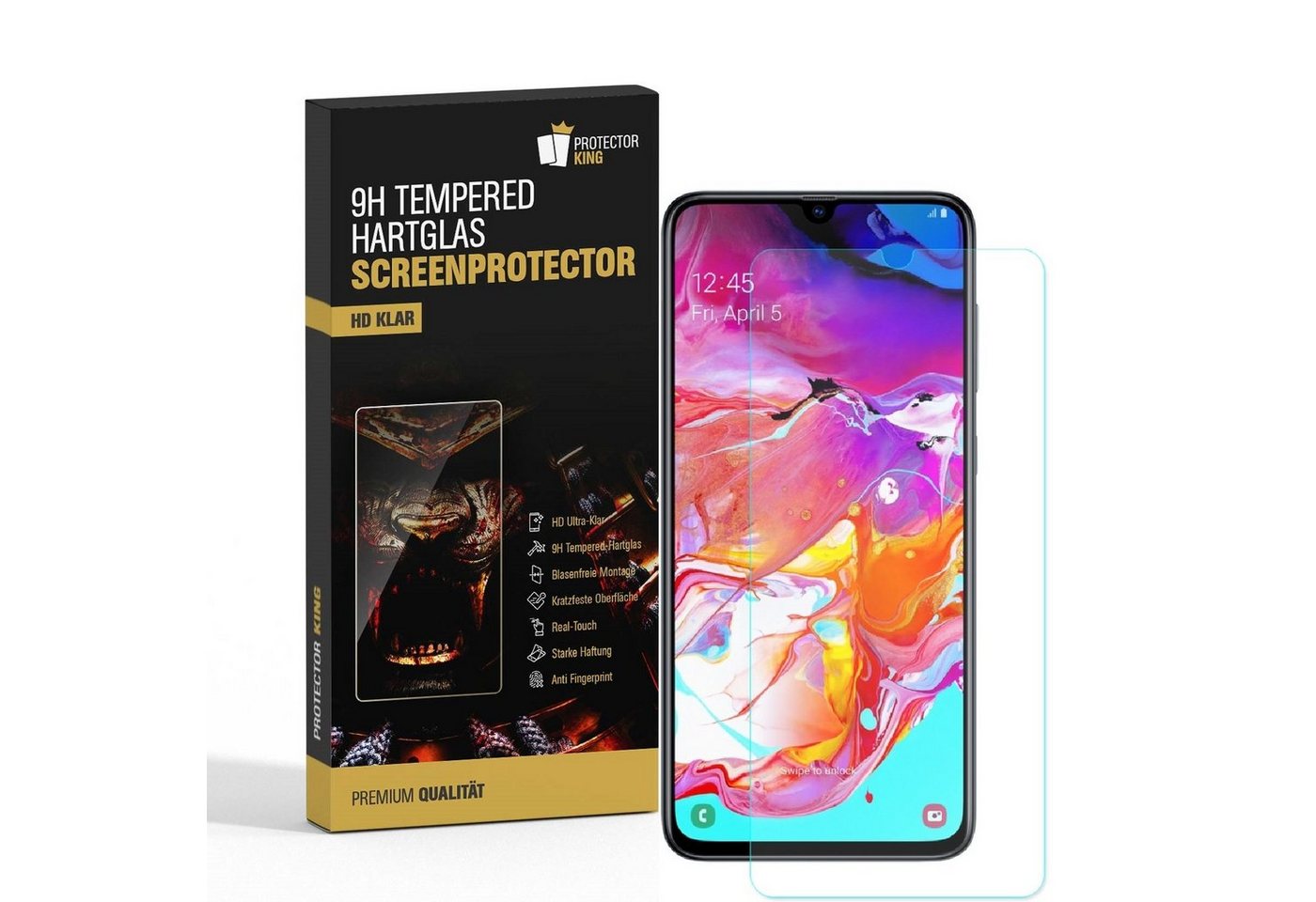 Protectorking Schutzfolie 4x 9H Hartglas für Samsung Galaxy A30 Panzerfolie Displayschutz Glaspa, (4-Stück), Displayschutzglas, Schutzglas Echtglas Tempered 9H Härte HD-KLAR von Protectorking