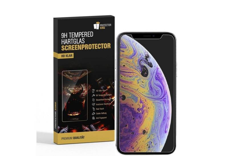 Protectorking Schutzfolie 4x 9H Hartglas für iPhone XS Max Panzerfolie Displayschutz Schutzglas, (4-Stück), Displayschutzglas, Schutzglas Echtglas Tempered 9H Härte HD-KLAR von Protectorking