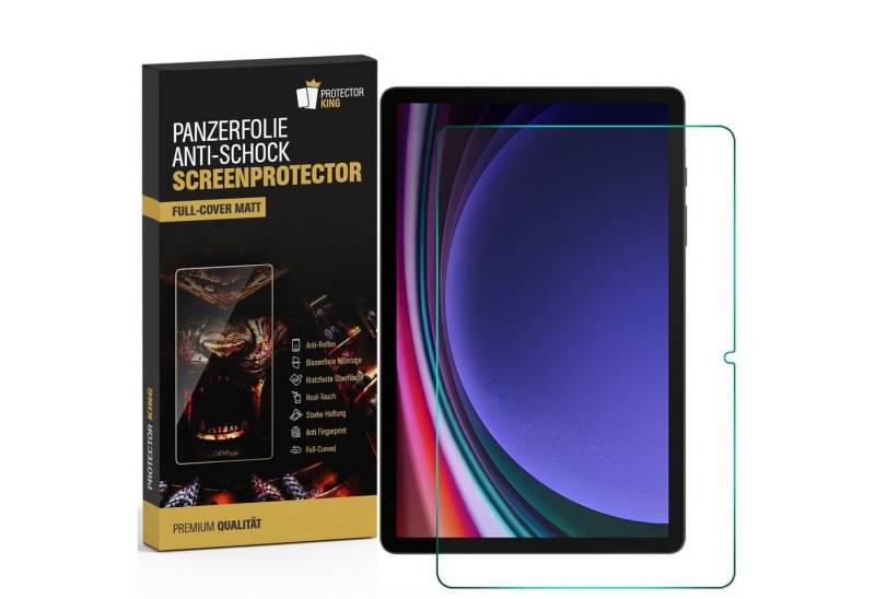 Protectorking Displayschutzfolie 4x 9H Panzerglas für Samsung Galaxy Tab S9 Plus matt entspiegelt Nano-, 4-Stück, ANTI-BRUCH-ANTI-STOß von Protectorking