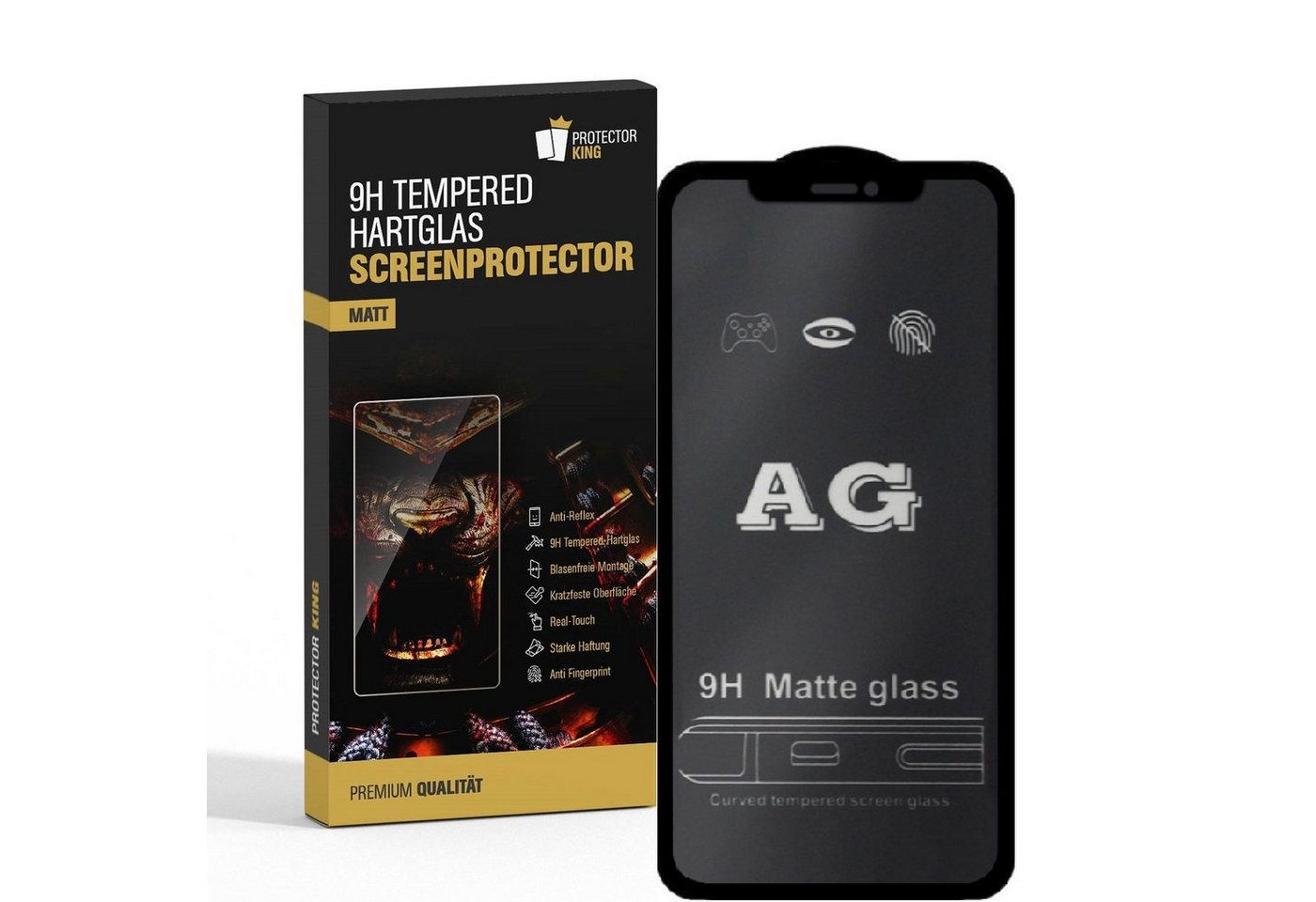 Protectorking Schutzfolie 4x 9H Panzerglas für iPhone 13 Pro Max ANTI-REFLEX MATT Entspiegelt, (4-Stück), ENTSPIEGELT von Protectorking
