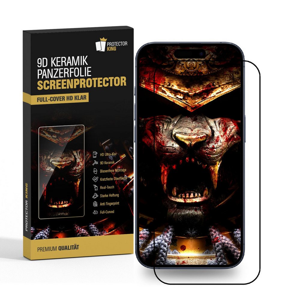 Protectorking Schutzfolie 4x Keramik-Glass für iPhone 16 Plus FULL COVER 3D KLAR Displayschutz, (4-Stück), Displayschutzglas, Ceramic-Gkass, Schutzglas 3D-KLAR von Protectorking