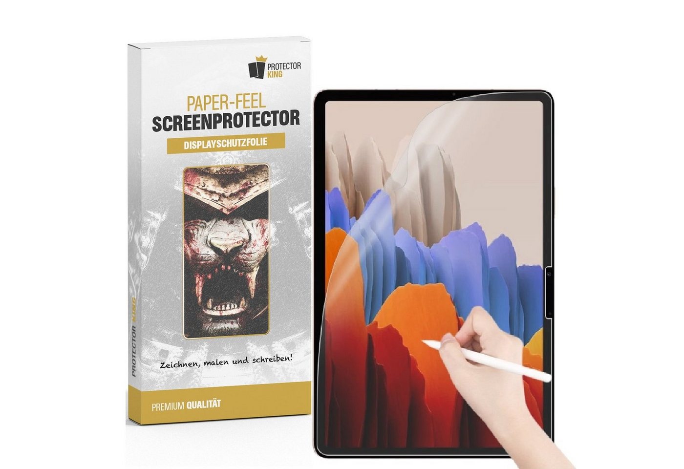 Protectorking Schutzfolie 4x Paperfeel für Samsung Galaxy Tab S9 Ultra Displayschutz Schreiben, (4-Stück), Paperfeel Displayschutzfolie zum schreiben malen oder skizzieren von Protectorking