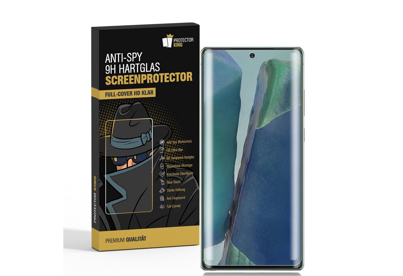 Protectorking Schutzfolie 5x Blickschutz 9H Panzerhartglas für Samsung Galaxy Note 20 5G Anti-Sp, (1-Stück), echtes Tempered 9H Panzerhartglas, Anti-Spion BLICKSCHUTZ von Protectorking