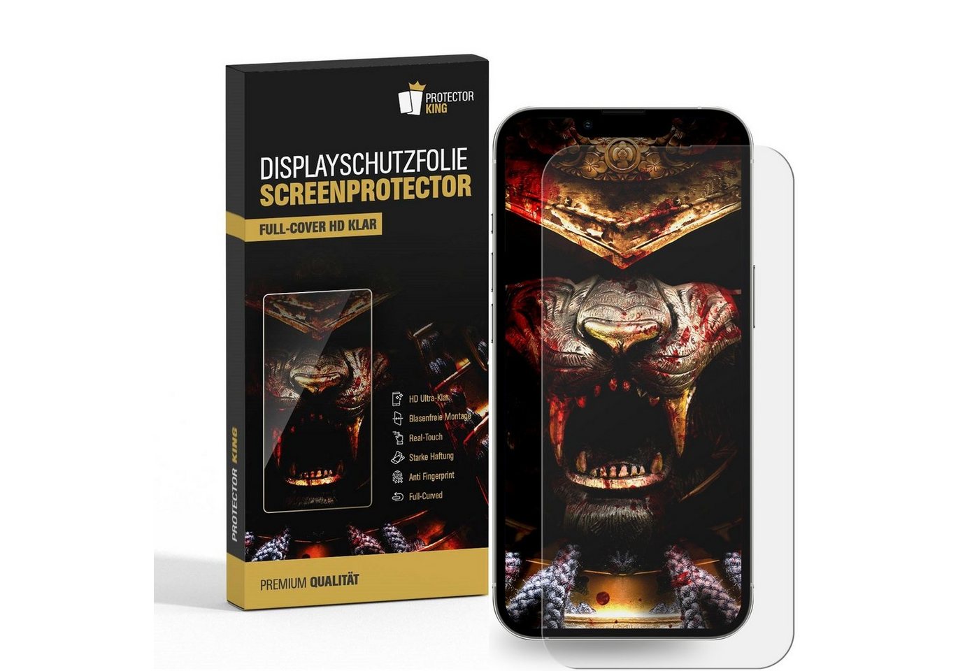 Protectorking Schutzfolie 5x Displayschutzfolie für Apple iPhone 14 3D KLAR FULL COVER PREMIUM, (5-Stück), flexible Displayschutzfolie, PREMIUM QUALITÄT 3D-KLAR von Protectorking