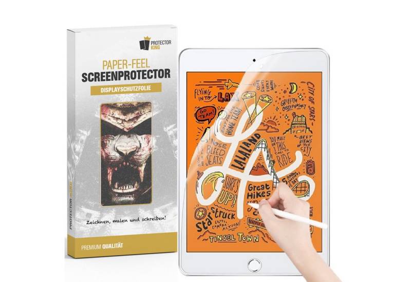 Protectorking Schutzfolie 5x Paperfeel für iPad Mini 3 Displayschutz Schreiben Malen Skizzieren, (5-Stück), ENTSPIEGELT von Protectorking