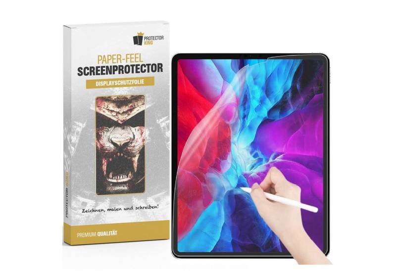 Protectorking Displayschutzfolie 5x Paperfeel für iPad Pro 12.9 2022 Displayschutz Schreiben Malen, 5-Stück, ENTSPIEGELT von Protectorking
