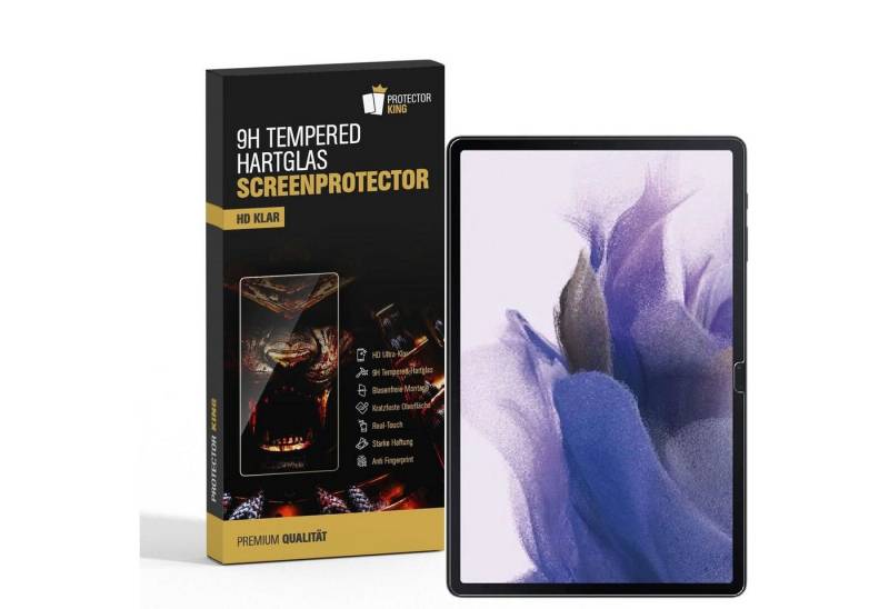 Protectorking Displayschutzfolie 5x echtes Tempered 9H Panzerglas für Samsung Galaxy Tab S9 FE Plus 3D, 5-Stück, echtes Tempred 9H Panzerglas. Schutzglas HD KLAR von Protectorking