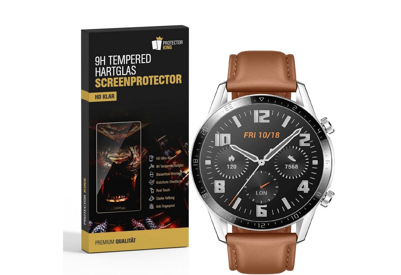 Protectorking Schutzfolie 6x 9H Hartglas für Samsung Galaxy Watch 46mm Displayschutz Panzerfolie, (6-Stück), Quailitative 9H Panzerglas HD ULTRA KLAR von Protectorking