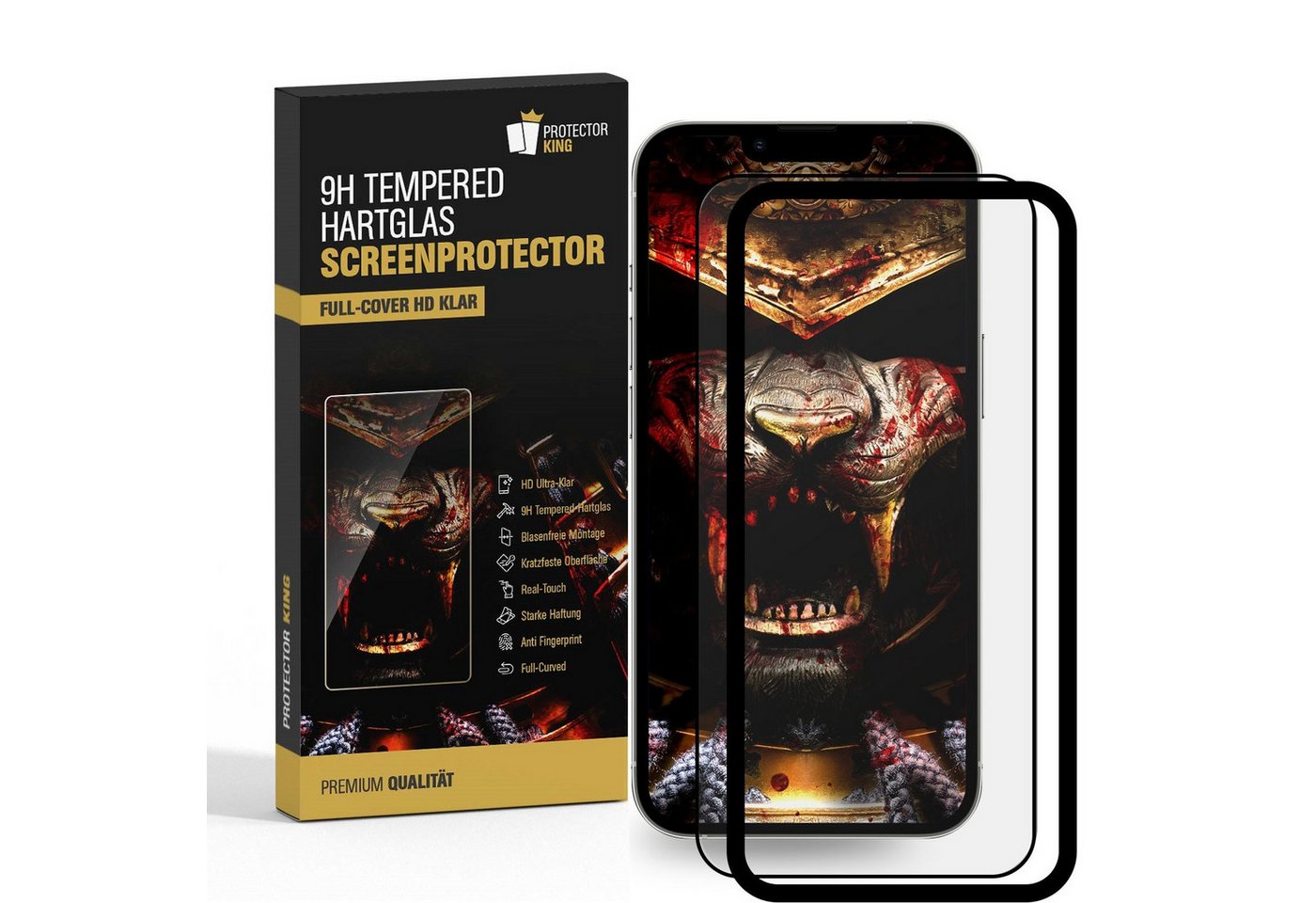 Protectorking Schutzfolie 6x 9H Panzerglas für iPhone 14 Pro Max FULL COVER HD KLAR mit Montager, (6-Stück), HD Klar mit Montagerahmen, Anti-Stoß, Anti Kratz, Anti-Schmutz von Protectorking