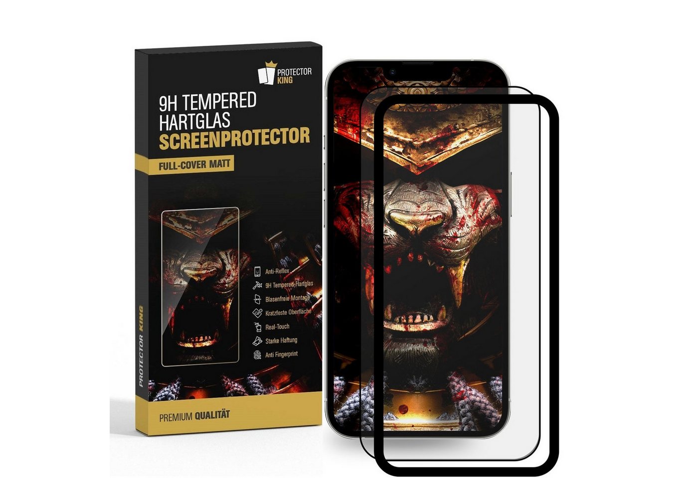 Protectorking Schutzfolie 6x 9H Panzerglas für iPhone 16e FULL COVER matt Anti-Reflex entspiegel, (6-Stück), echtes Tempered 9H Glass matt, Anti-Reflex mit Montagehilfe von Protectorking