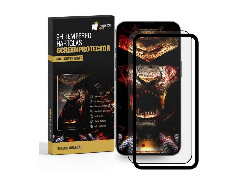 Protectorking Schutzfolie 6x 9H Panzerglas für iPhone 16e FULL COVER matt Anti-Reflex entspiegel, (6-Stück), echtes Tempered 9H Glass matt, Anti-Reflex mit Montagehilfe von Protectorking
