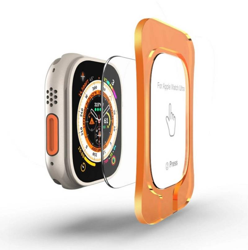 Protectorking Schutzfolie 6x 9H Panzerhartglas für Apple Watch Ultra 2 49 mm 3D KLAR Displayglas, (6-Stück), Displayschutzglas, Schutzglas Echtglas Tempered 9H Härte 3D-KLAR von Protectorking