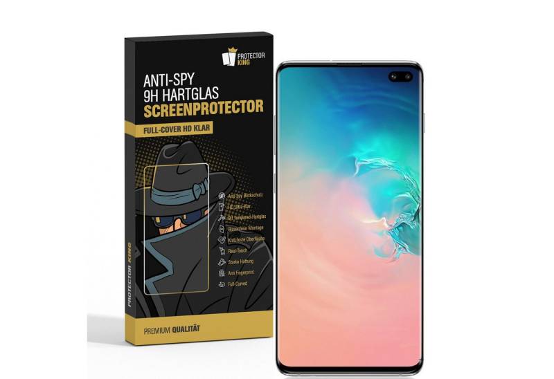Protectorking Schutzfolie 6x Blickschutz 9H Panzerhartglas für Samsung Galaxy S10 Plus FULL, (6-Stück), Displayschutz, Schutzglas ANTI-SPY PRIVACY BLICKSCHUTZ 9H Härte von Protectorking