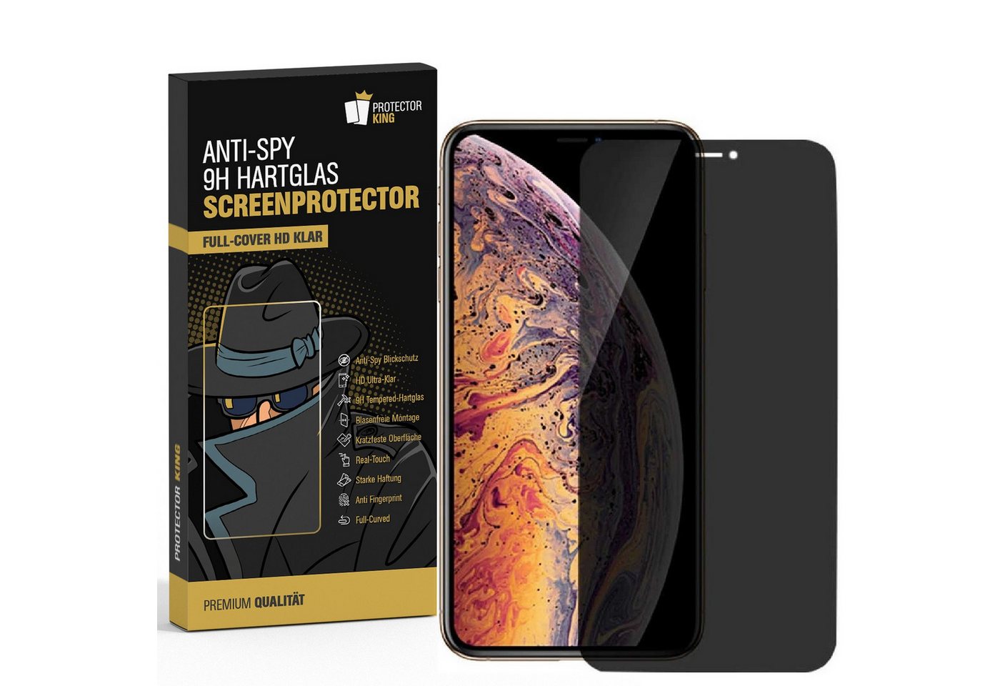 Protectorking Schutzfolie 6x Blickschutz 9H Panzerhartglas für iPhone 12 3D KLAR echtes Tempered, (6-Stück), echtes Tempered 9H Panzerglas Blickschutz, Anti-Spion von Protectorking