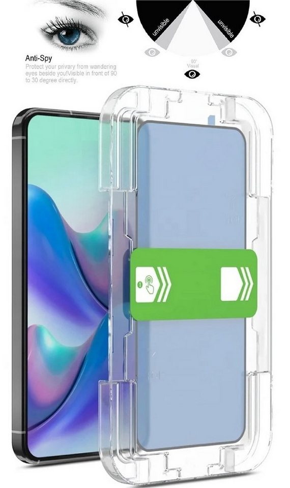 Protectorking Schutzfolie 6x Blickschutz 9H Panzerhartglas für iPhone 14 Pro 3D KLAR echtes, (6-Stück), Displayschutz, Schutzglas ANTI-SPY PRIVACY BLICKSCHUTZ 9H Härte von Protectorking