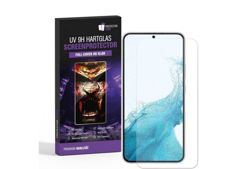 Protectorking Schutzfolie 6x UV-Liquid 9H Panzerglas für Samsung Galaxy S24 Plus 3D KLAR echtes, (6-Stück), Displayschutz, UV-Liquid Kleber echtes Tempered 9H Panzerglas 3D-KLAR von Protectorking