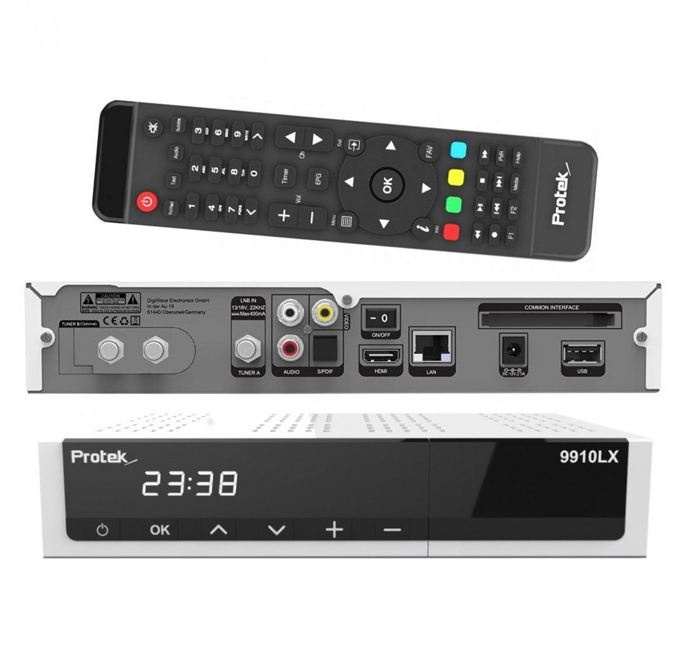Protek Protek 9910 LX HD E2 Linux HDTV Receiver mit 2x DVB-S2 Sat Tuner weiß Satellitenreceiver Protek Protek 9910 LX HD E2 Linux HDTV Receiver mit 2x DVB-S2 Sat Tuner weiß Satellitenreceiver von Protek