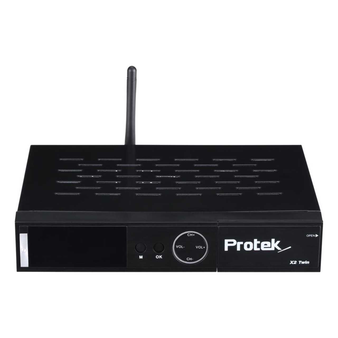 Protek X2 Twin 4K UHD 2160p H.265 HEVC E2 Linux 2.4 GHz WiFi 2x DVB-S2 Sat Receiver Schwarz Protek X2 Twin 4K UHD 2160p H.265 HEVC E2 Linux 2.4 GHz WiFi 2x DVB-S2 Sat Receiver Schwarz von Protek