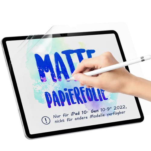 3 Stück Papier Folie Kompatibel mit iPad 10. Generation 10,9 Zoll 2022, Matte Papierfolie Schutzfolie Displayschutz Blendfreiem Feel Paper Film PET Screen Protector for Writing Drawing Sketching von Protescreen