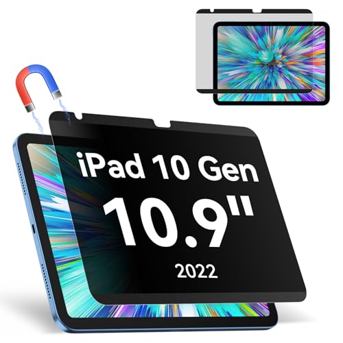 Magnetischer Blickschutzfilter Kompatibel Mit iPad 10. Generation 10,9 Zoll 2022, Abnehmbar Anti Glare Blaulicht Privacy Screen Displayschutz Sichtschutz Bubble-Free Wiederverwendbarer von Protescreen