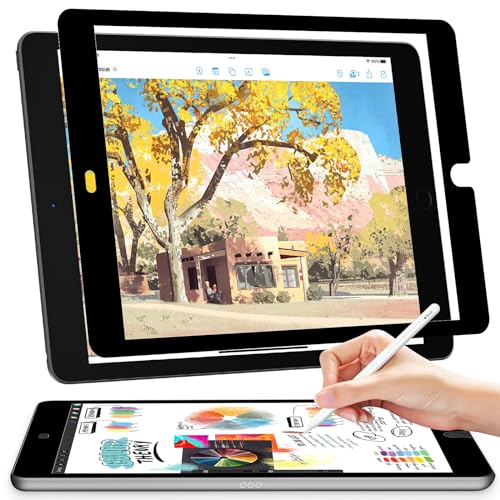 Papier Folie Kompatibel mit iPad 7./8./9.Generation(10.2 Zoll, 2019/2020/2021), Nanoadsorption Matte Papierfolie Schutzfolie Displayschutz Film Feel Paper Blendfreiem Screen Protector, Keine Blasen von Protescreen