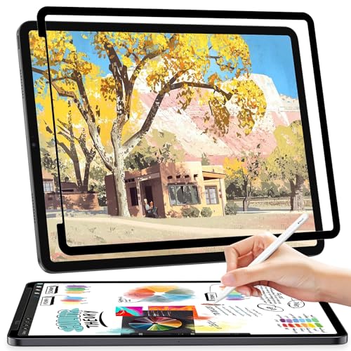 Papier Folie Kompatibel mit iPad Pro 12.9 Zoll 6./5./4./3.Gen(2022/2021/2020/2018), Nanoadsorption Matte Papierfolie Schutzfolie Displayschutz Film Feel Paper Blendfreiem Screen Protector Keine Blasen von Protescreen