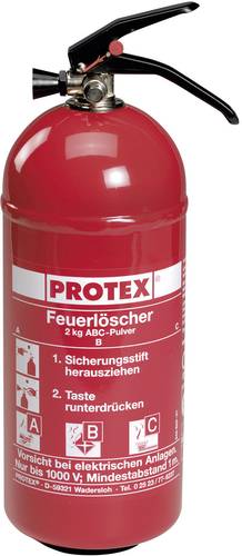 Protex Pulverfeuerlöscher 2l Brandklasse: A, B, C Inhalt 1St. von Protex