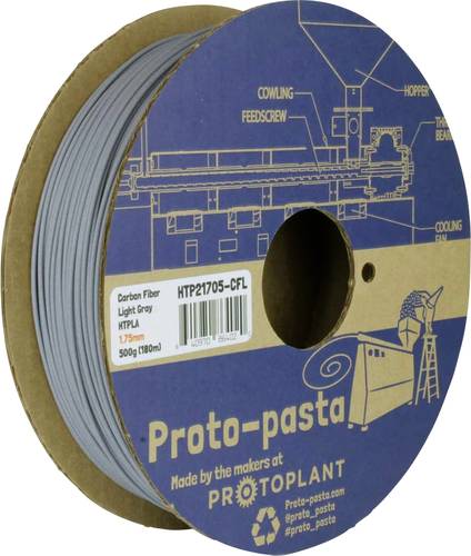 Proto-Pasta HTP21705-CFL Light Gray Carbon PLA Filament PLA 1.75mm 500g Hellgrau 1St. von Proto-Pasta