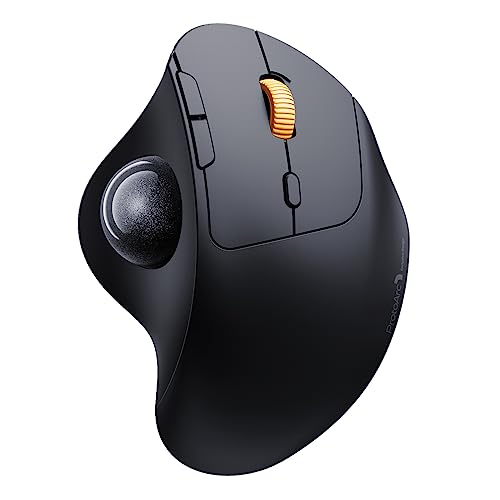 ProtoArc EM04 Kabellose Trackball Maus Bluetooth, 2.4GHz wiederaufladbare ergonomische Maus, 5 DPI einstellbar, Daumensteuerung, Multi-Geräte, für PC, iPad, Mac, Windows von ProtoArc