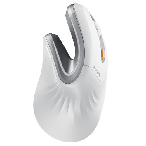 ProtoArc EM11 NL Ergonomische Vertikale Maus, Kabellos Aufladbar Mouse mit 3 Gerät (Bluetooth+Bluetooth+USB), Vertikal Funkmaus für Computer, iPad, Mac, Windows von ProtoArc