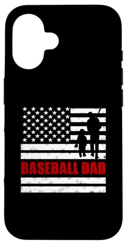 Stolzer Baseball Dad Amerikanische Flagge Sport Vatertag Hülle für iPhone 16 von Proud Baseball Dad American Flag Sports