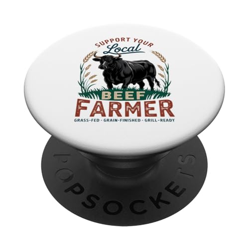 Stolzer Black Angus Lokaler Rinderbauer PopSockets Klebender PopGrip von Proud Beef Ranger - Celebrate Rural Lifestyle