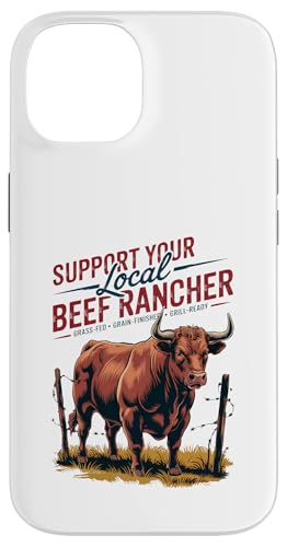 Unterstützen Sie Ihren lokalen Rancher – Red Angus – Rinderfarm Hülle für iPhone 14 von Proud Beef Ranger - Celebrate Rural Lifestyle