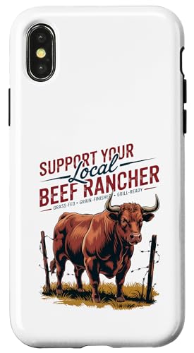 Unterstützen Sie Ihren lokalen Rancher – Red Angus – Rinderfarm Hülle für iPhone X/XS von Proud Beef Ranger - Celebrate Rural Lifestyle