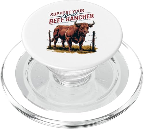 Unterstützen Sie Ihren lokalen Rancher – Red Angus – Rinderfarm PopSockets PopGrip für MagSafe von Proud Beef Ranger - Celebrate Rural Lifestyle