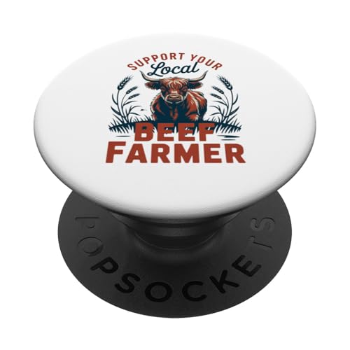 Unterstützen Sie Ihren lokalen Rinderbauer – Hochlandrinder PopSockets Klebender PopGrip von Proud Beef Ranger - Celebrate Rural Lifestyle