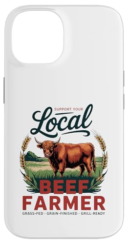 Unterstützen Sie Ihren lokalen Rinderbauer – Hochlandrinder – Vintage Hülle für iPhone 14 von Proud Beef Ranger - Celebrate Rural Lifestyle
