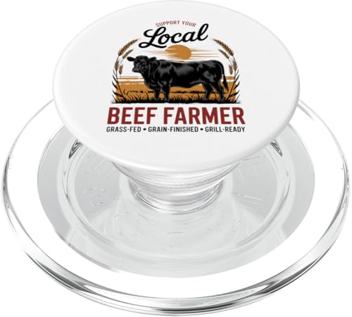Unterstützen Sie Ihren lokalen Rindfleischbauer - Black Angus PopSockets PopGrip für MagSafe von Proud Beef Ranger - Celebrate Rural Lifestyle