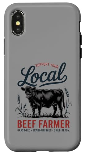 Unterstützen Sie Ihren lokalen Rindfleischbauer Hülle für iPhone X/XS Unterstützen Sie Ihren lokalen Rindfleischbauer Hülle für iPhone X/XS von Proud Beef Ranger - Celebrate Rural Lifestyle