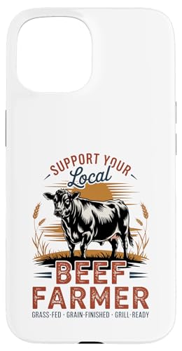 Unterstützen Sie Ihren lokalen Rindfleischbauer – Retro Beef Farmer Hülle für iPhone 15 von Proud Beef Ranger - Celebrate Rural Lifestyle