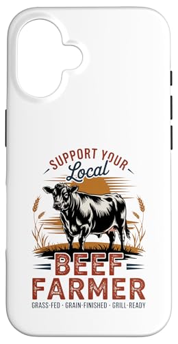 Unterstützen Sie Ihren lokalen Rindfleischbauer – Retro Beef Farmer Hülle für iPhone 16 von Proud Beef Ranger - Celebrate Rural Lifestyle