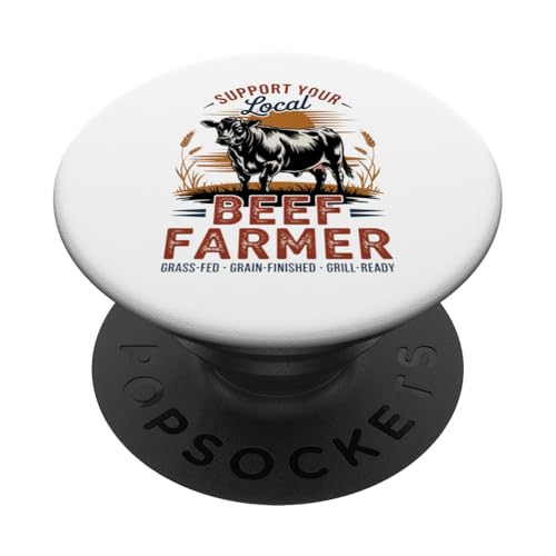 Unterstützen Sie Ihren lokalen Rindfleischbauer – Retro Beef Farmer PopSockets Klebender PopGrip Unterstützen Sie Ihren lokalen Rindfleischbauer – Retro Beef Farmer PopSockets Klebender PopGrip von Proud Beef Ranger - Celebrate Rural Lifestyle