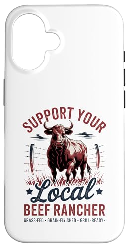 Vintage Support Your Local Beef Rancher - Rinderbauer Hülle für iPhone 16 von Proud Beef Ranger - Celebrate Rural Lifestyle