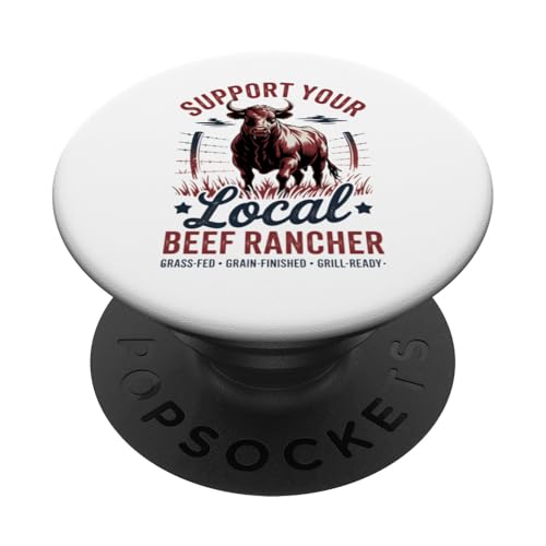Vintage Support Your Local Beef Rancher - Rinderbauer PopSockets Klebender PopGrip von Proud Beef Ranger - Celebrate Rural Lifestyle