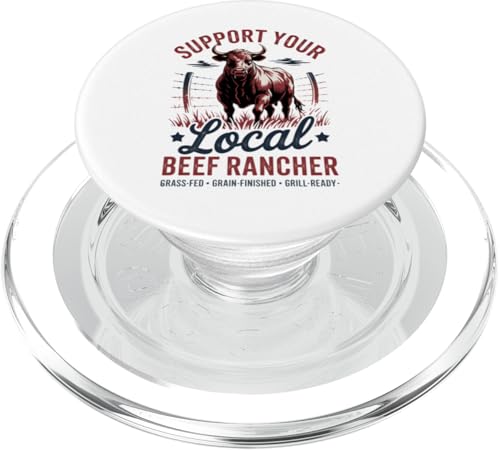 Vintage Support Your Local Beef Rancher - Rinderbauer PopSockets PopGrip für MagSafe von Proud Beef Ranger - Celebrate Rural Lifestyle