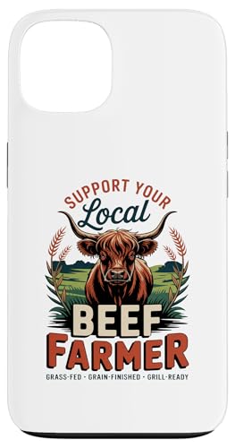 Vintage Unterstützen Sie Ihren lokalen Rinderzüchter - Highland Cattle Hülle für iPhone 13 von Proud Beef Ranger - Celebrate Rural Lifestyle